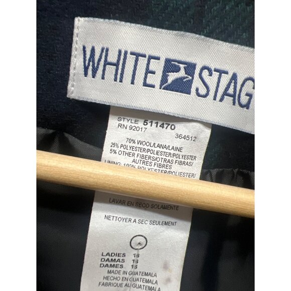White Stag NWT Vintage Deadstock Green & Blue Wool Tartan Blazer - Picture 6 of 8